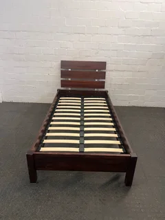 Dark Brown Wooden Single Bed Frame - Reduced- A47052