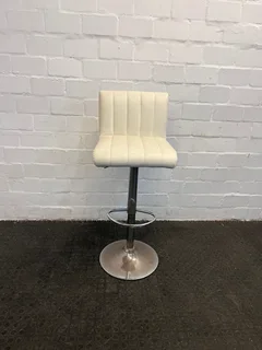 Cream Leather Bar Stool - Price Drop- A49253
