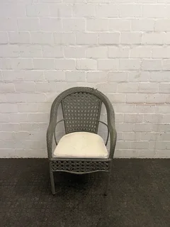 Wicker Outdoor Chair (no Cushions) - (needs Tlc) - Clearance- A47096