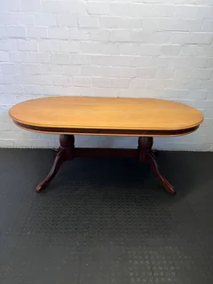 Elegant Wooden Oval Dining Table with Minor Scratches- A56032