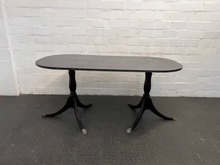 Oval Shaped Dark Wood Dining Table (missing Glide) - Reduced- A47369