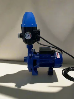 Dependable Blue Water Pump with Pressure Gauge – Like New!- A55404