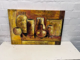 Past Arabian Styled Clay Pottery Painting (Width: 92cm)(Height: 63cm)- A51637