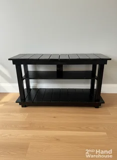 Rustic Black 2-Tier Wooden Shelf Unit- A56468