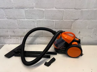 Compact Black and Orange Cylinder Vacuum Cleaner – Good Condition- A53993