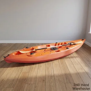 Vibrant Orange Sit-on-Top Kayak with Paddle- A56866