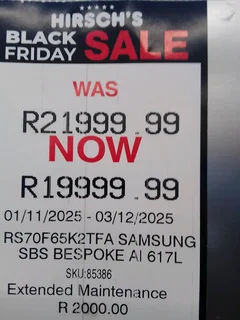 Samsung side by side fridge