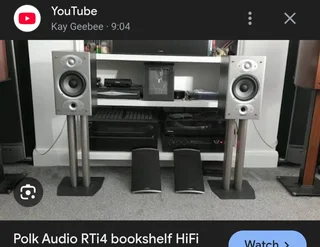 Polk Audio RTi 4 Bookshelve/Surround Speakers-Real Wood Veneer In A Cherry Finish