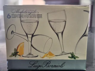 Luigi Bormioli red and white wine glasses