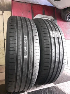 225/60/18×2 Michelin we are selling quality used tyres at affordable prices call/whatsApp 0631966190