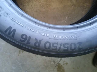 205/50/16  continental and many more tyres sizes available call/WhatsApp 0631966190 for details.