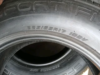 225/65/17 dunlop available at affordable prices call/WhatsApp 0631966190 for details.