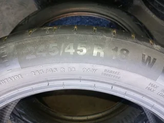 245/45/18 continental and many more tyres sizes available call/0631966190 for details.