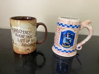 Harry Potter mugs bought at Warner Bros Studio tour in London