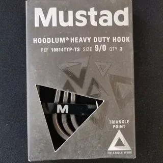 Mustad Hoodlum Heavy Duty Fishing Hooks 9/0-Available For Sale.3 Pack.