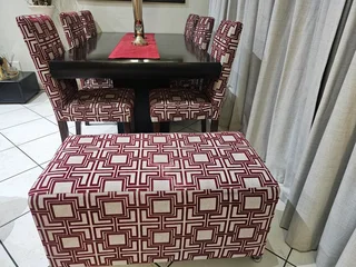 6 Dining chairs &amp; Ottoman