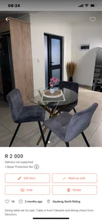 80cm glass round Dining set