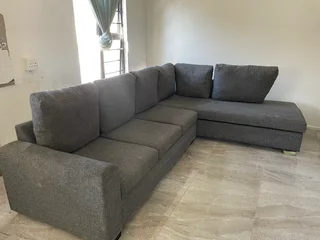 CHARCOAL L SHAPED COUCH