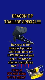 Dragon Tip trailers special  now on! 5 ton