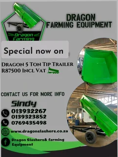 Tip trailers/ trailers/Tipper trailers/Dragon trailers. Specials