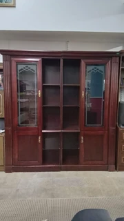 Solid Wooden Display Unit With Enclosed Shelving - Ref Stock No 1723 Now Selling For Only R2500.00