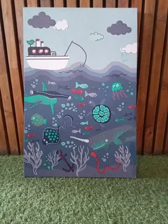 Canvas Sea Painting Ref Stock No 3226 Price Only R 100.00