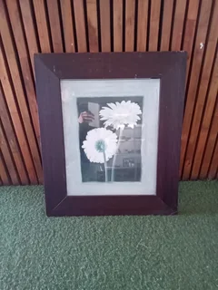 Wooden Frame with flower Ref Stock No 3245 Price Only R300 less 50% R150 .00