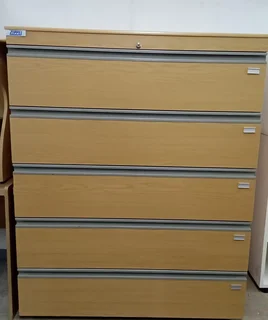 Filing Cabinet 5 Drawer Oak - Ref Stock No 1831 Now R6000 Less 50% R3000 Whatsapp No: 079 011 1136