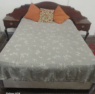 Headboard with sides and bed - REF STOCK NO 1969 selling for only R1600.00 Whatsapp  079 0111136