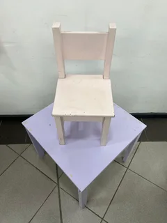 Kids Wooden Table And Chair - Stock No 4454  Selling For Only R 250.00 Whatsapp No: 072 179 4070