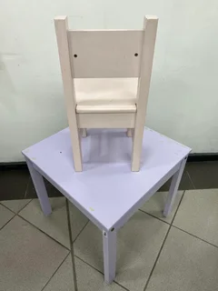 Kids Wooden table and chair - STOCK NO 4454  selling for only R 250.00 Whatsapp No: 072 179 4070