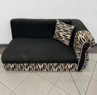 Two-piece Black L shaped couch - REF STOCK NO 4489 Now only R3000.00 Whatsapp No: 072 179 4070