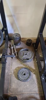 Gym equipment weights and training station (price negotiable)