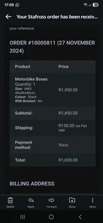 Delivery top box brand new