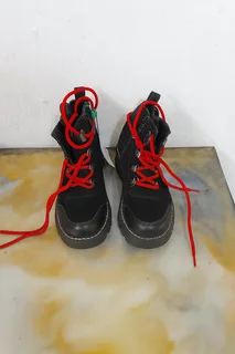 kids’ Black Winter Boots with Red Laces . Durable • Stylish • Adventure-Ready