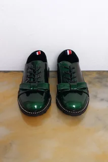 Emerald Patent Bow-Detail Kids’ Shoes