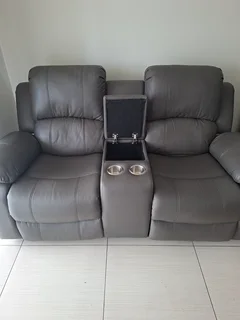 2-Seater Recliner Sofa with Middle Console &amp; Cup Holders for sale