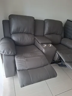 2-Seater Recliner Sofa with Middle Console &amp; Cup Holders for sale