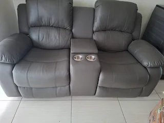 2-Seater Recliner Sofa with Middle Console &amp; Cup Holders for sale