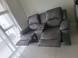 2-Seater Recliner Sofa with Middle Console &amp; Cup Holders for sale