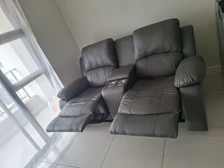 2-Seater Recliner Sofa with Middle Console &amp; Cup Holders for sale