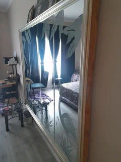 Stunning 1.9m x 1.6m custom wooden framed mirror