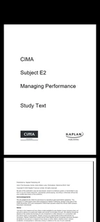 Managing Performance Subject E2 Study Tect