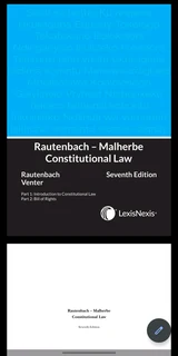 Constitutional Law 7th edition - Rautenbach - Malherbe