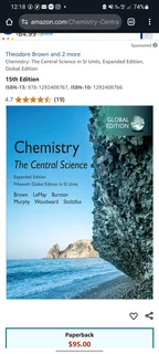 Chemistry: The Central Science 15th edition in SI Units