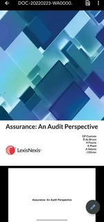 Assurance: An Audit Perspective