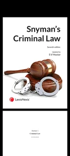 Snyman's Criminal law 7th edition