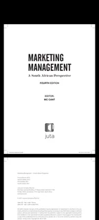 Marketing Management: A South African Perspective 4th edition