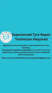 Tyre technician required for 24 hour tyre shop in phoenix