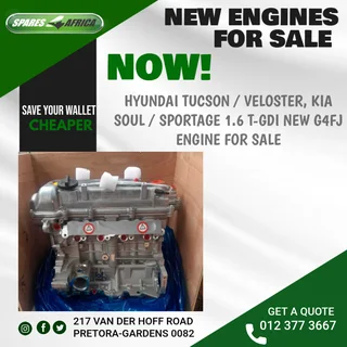 Hyundai Tucson / Veloster | Kia Soul / Sportage 1.6 T-gdi New G4fj Engine For Sale